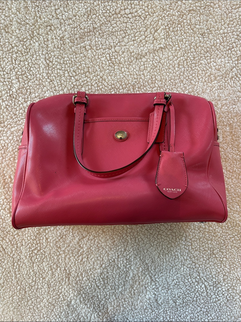 Coach Pink Leather Top-Handle and Crossbody Satchel